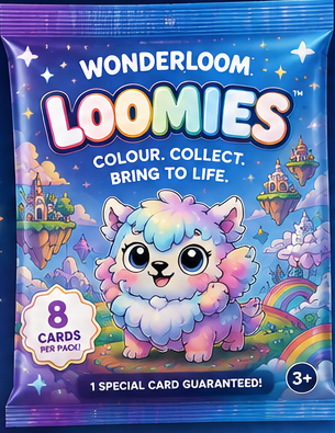 Wonderloom Loomies Starter Pack with eight collectible colouring cards